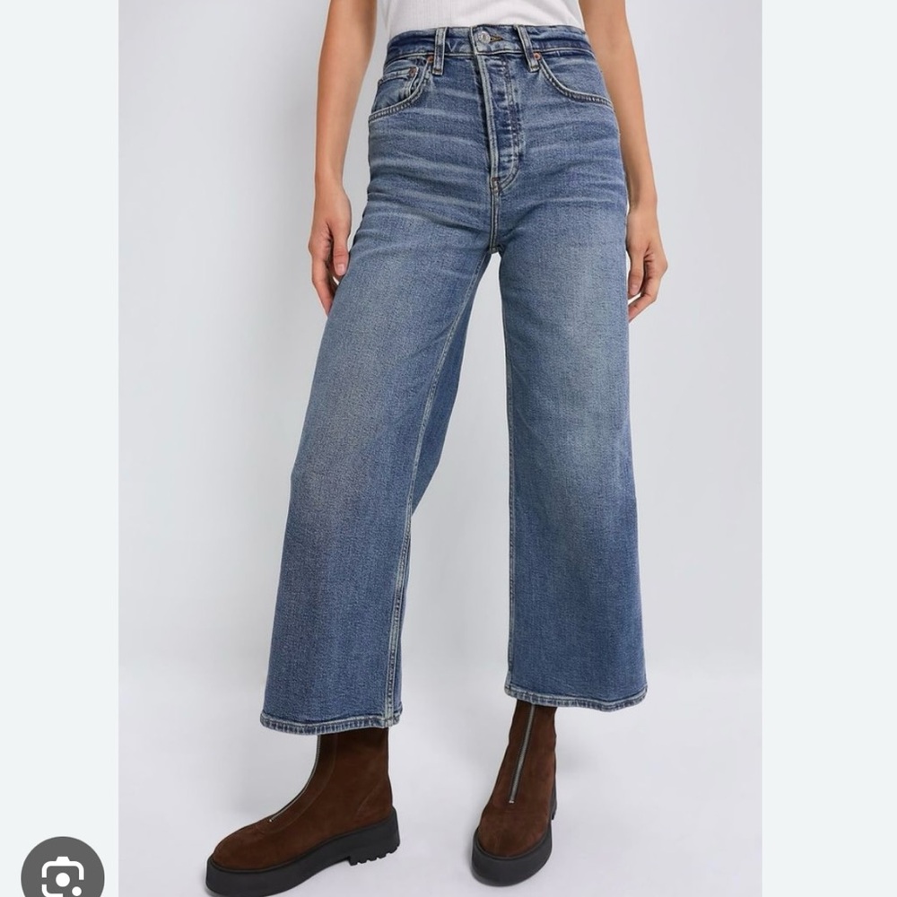 Re/Done Crafted Indigo High Rise Crop Jeans